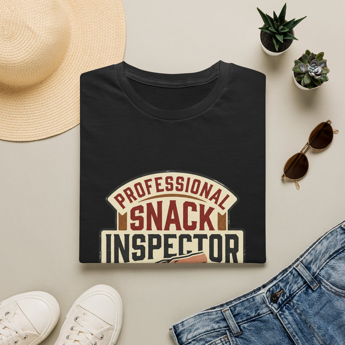 Professional Snack Inspector T-Shirt | Funny Food Badge Tee