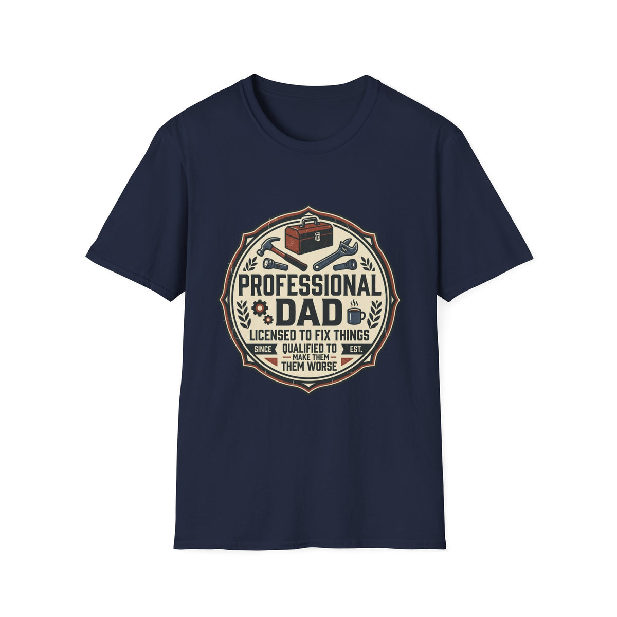 Professional Dad Logo T-Shirt | Toolbox Wrenches Vintage Badge