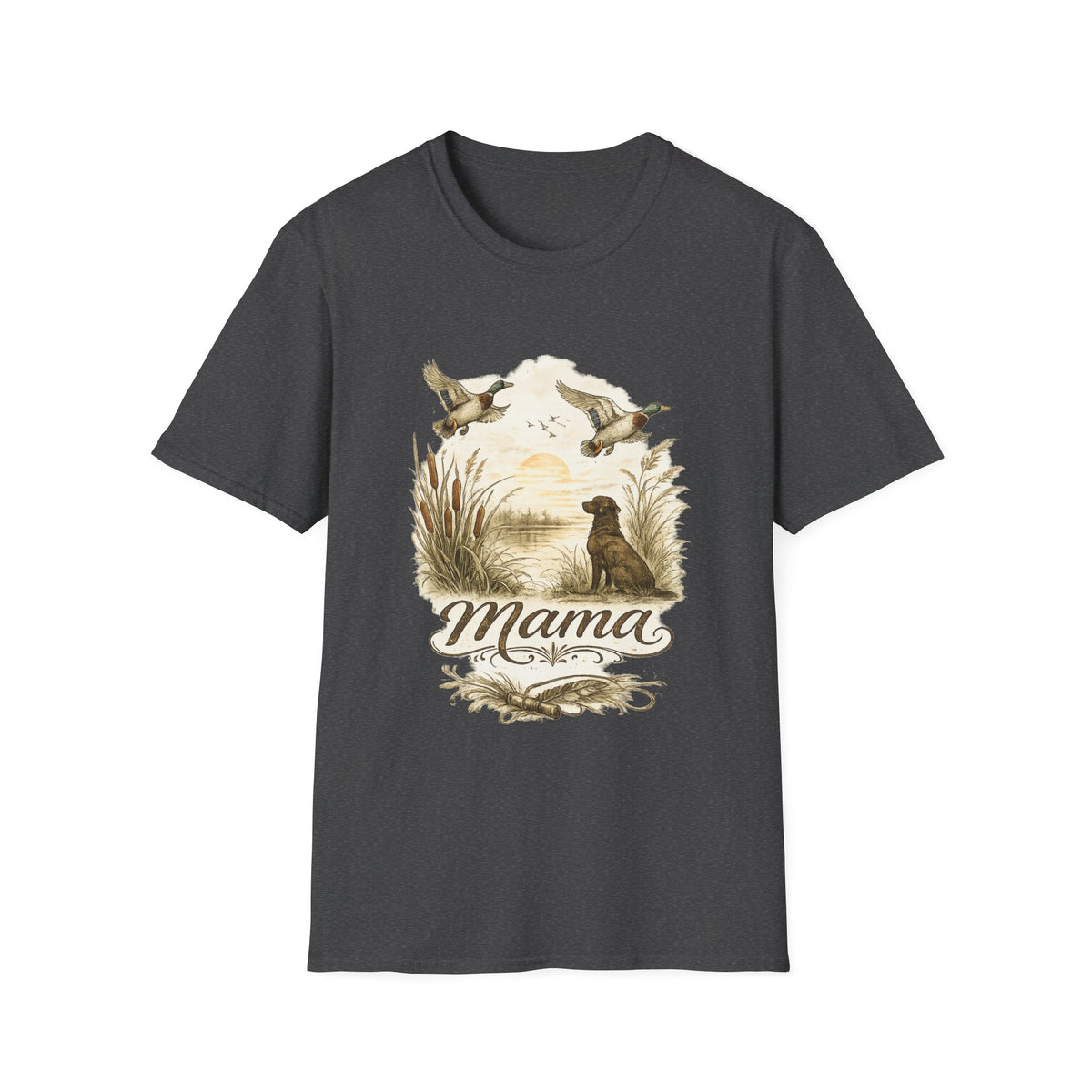 Mama Duck Family T-Shirt | Ducks Flying Over Pond, Mom Wildlife Tee