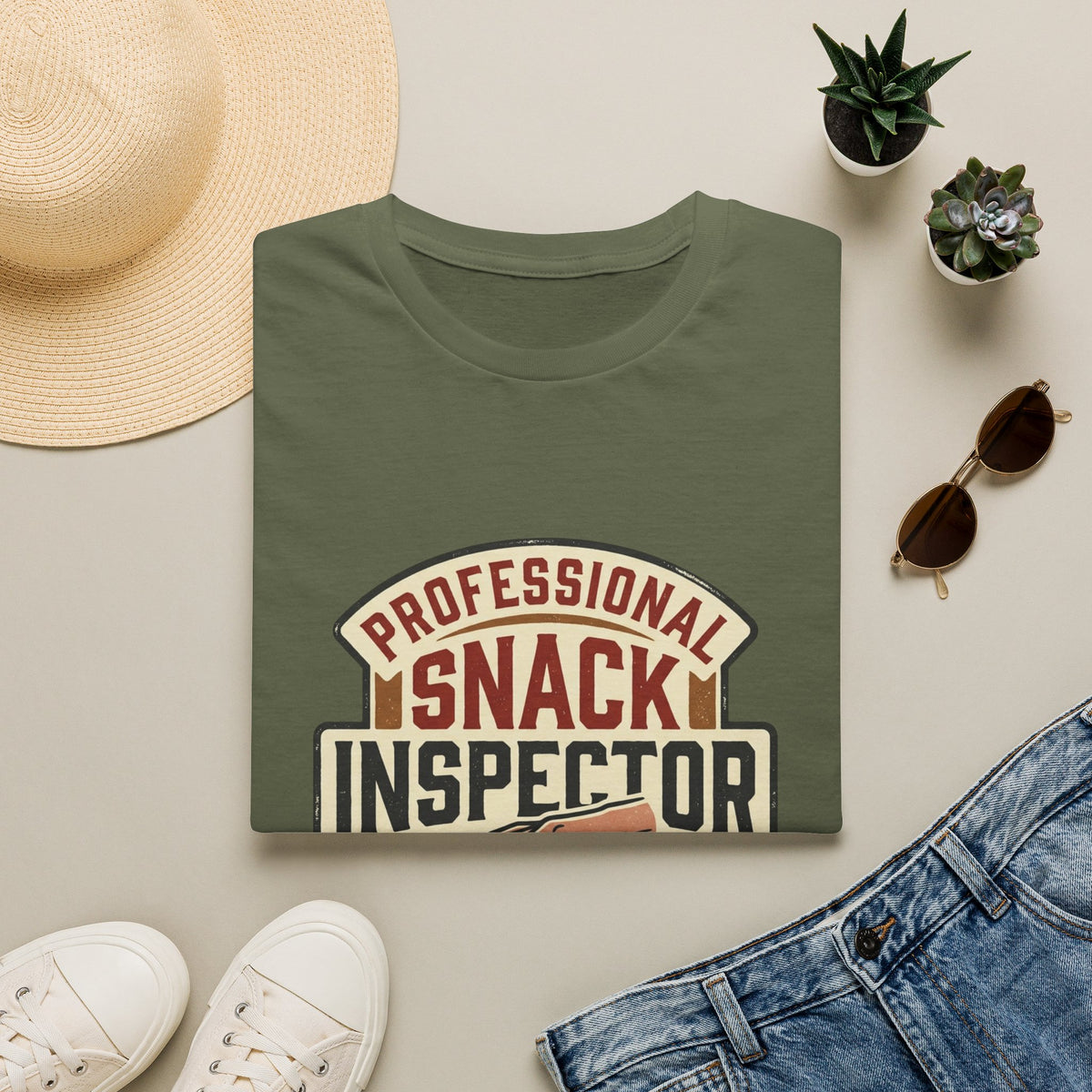 Professional Snack Inspector T-Shirt | Funny Food Badge Tee