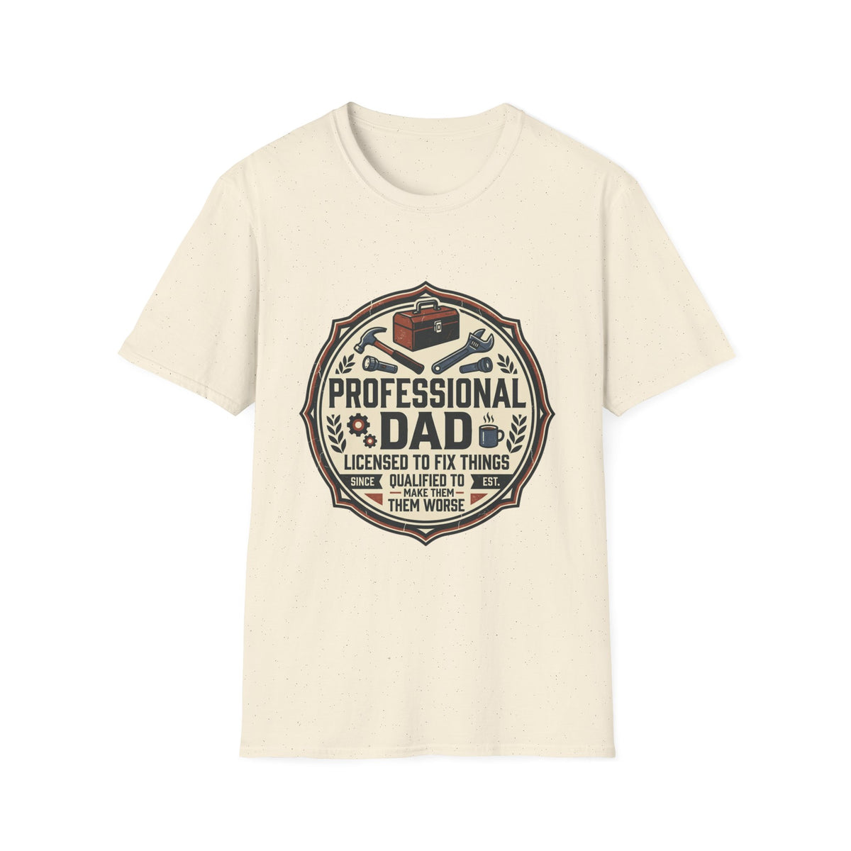 Professional Dad Logo T-Shirt | Toolbox Wrenches Vintage Badge
