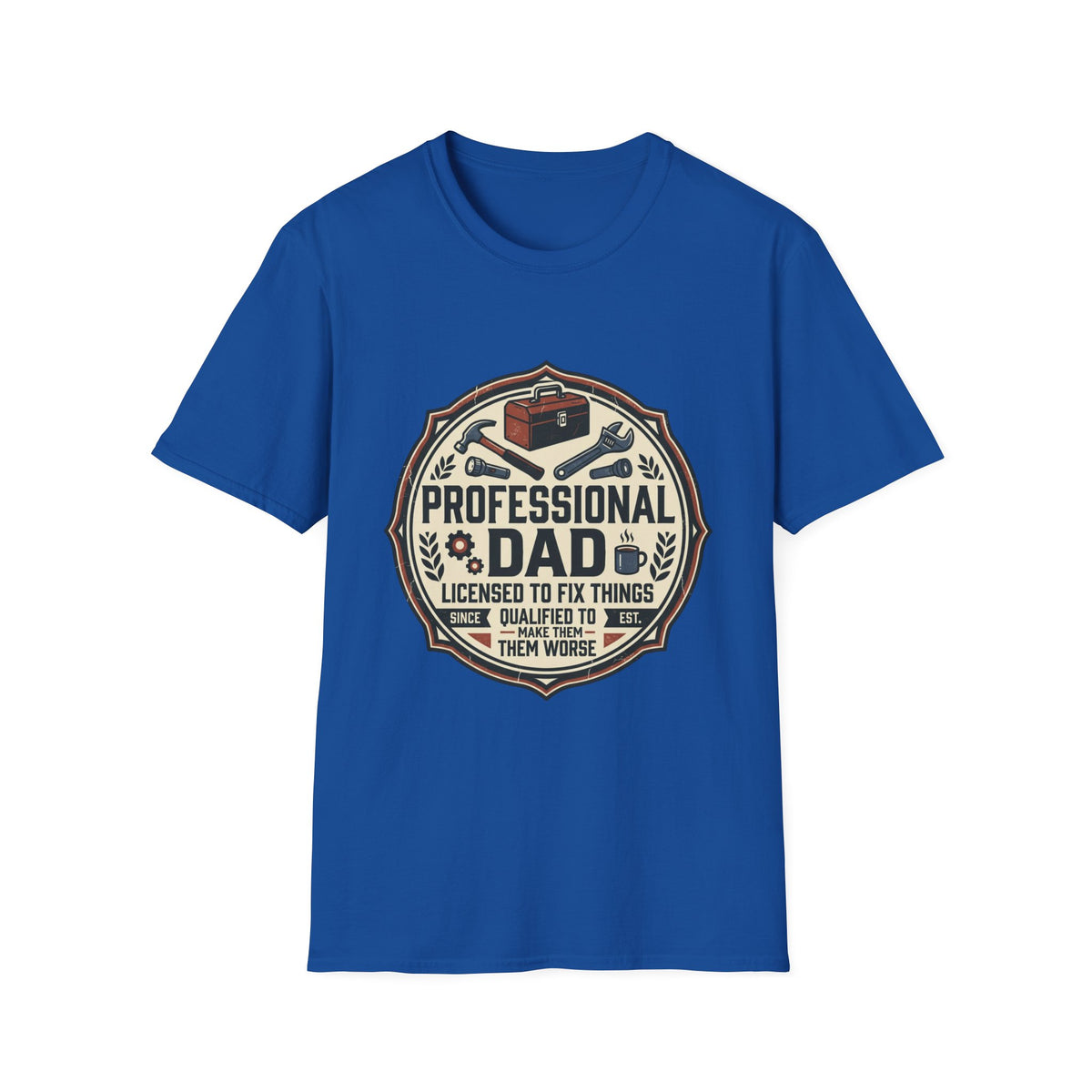 Professional Dad Logo T-Shirt | Toolbox Wrenches Vintage Badge