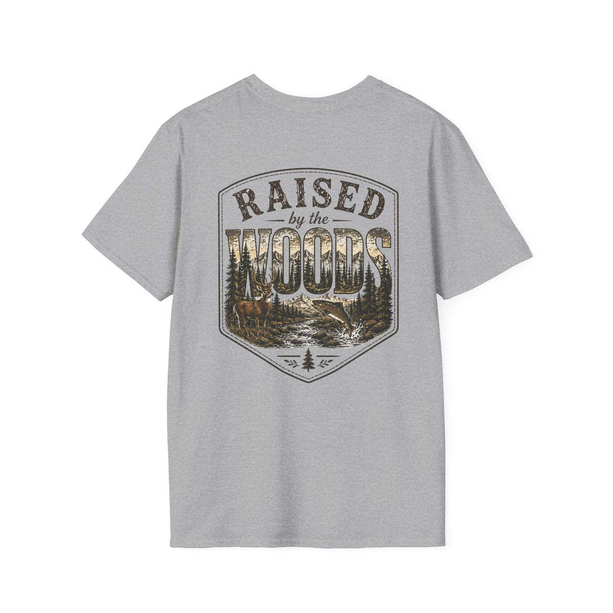 Raised by the Woods T-Shirt | Plain White Tee, Outdoor Nature Shirt