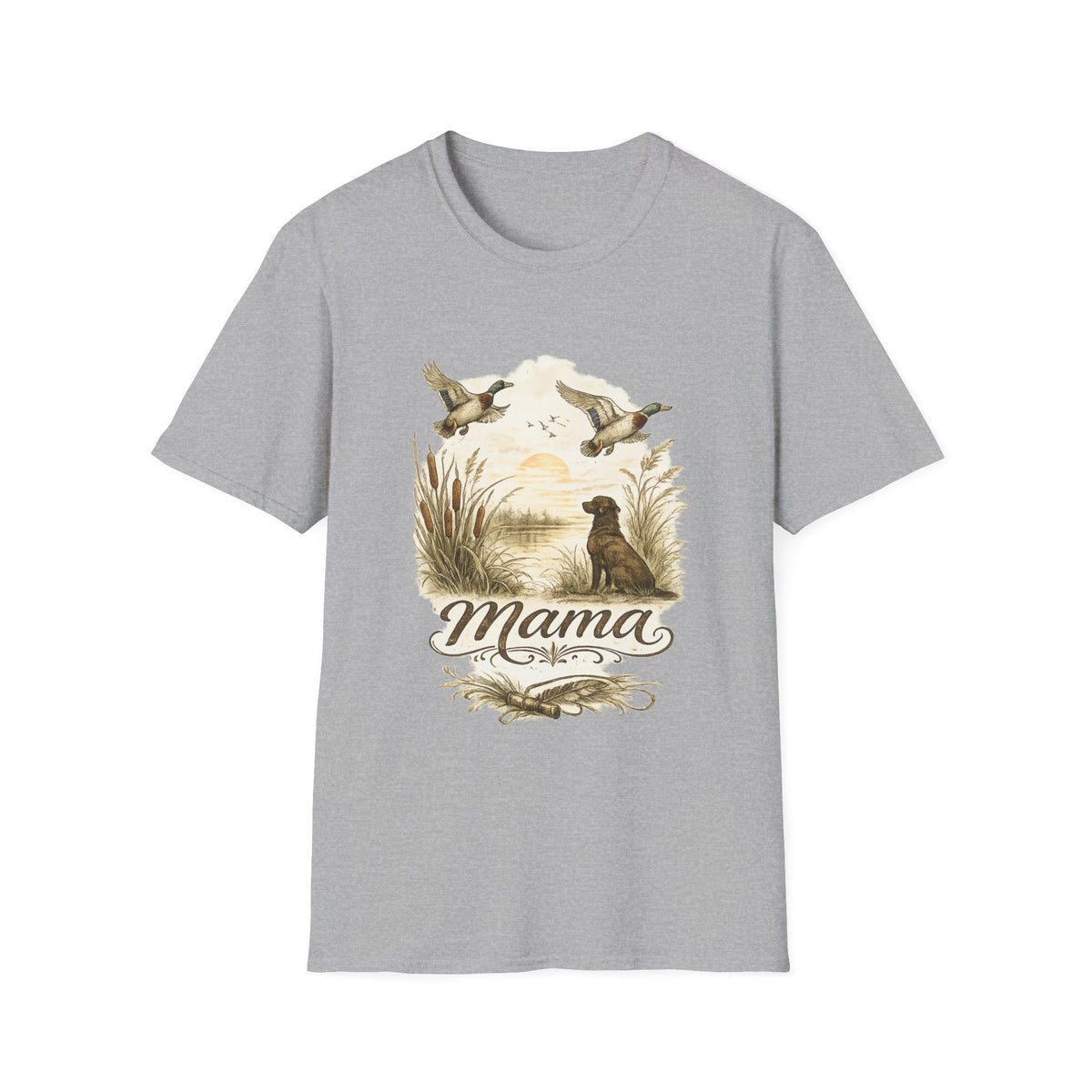 Mama Duck Family T-Shirt | Ducks Flying Over Pond, Mom Wildlife Tee