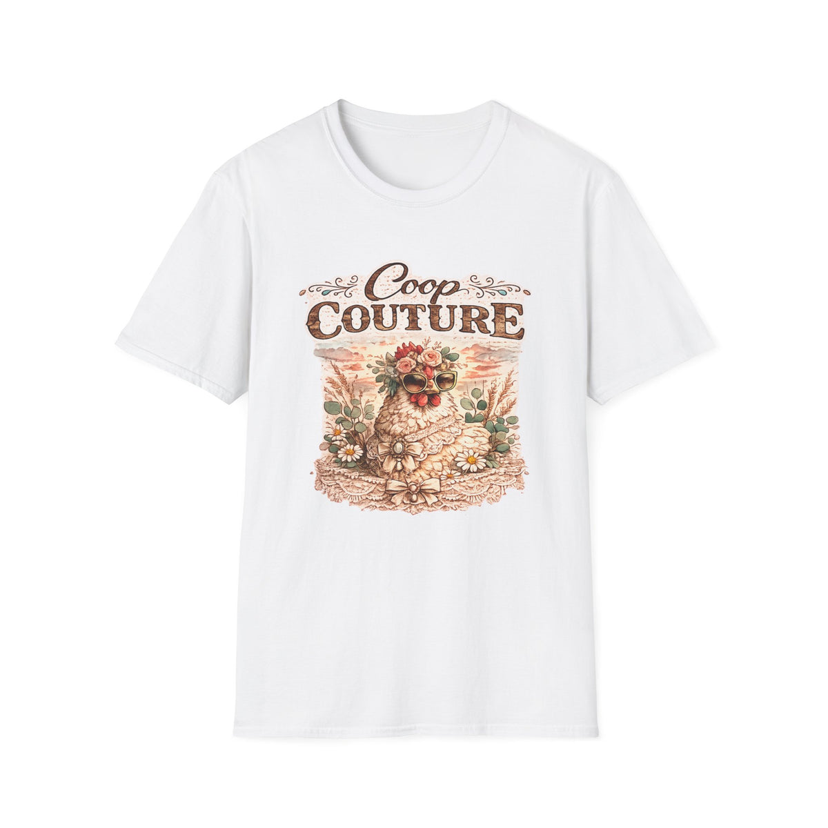 Coop Couture Chicken Floral Graphic T-Shirt | Farmhouse Vintage Style