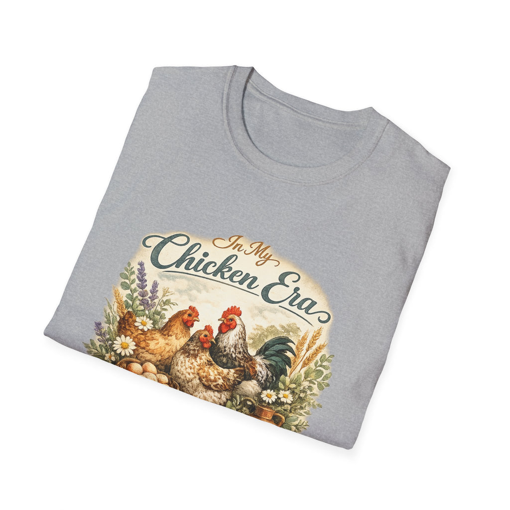 In My Chicken Era T-Shirt | Vintage Farmhouse Hen Rooster Floral Design