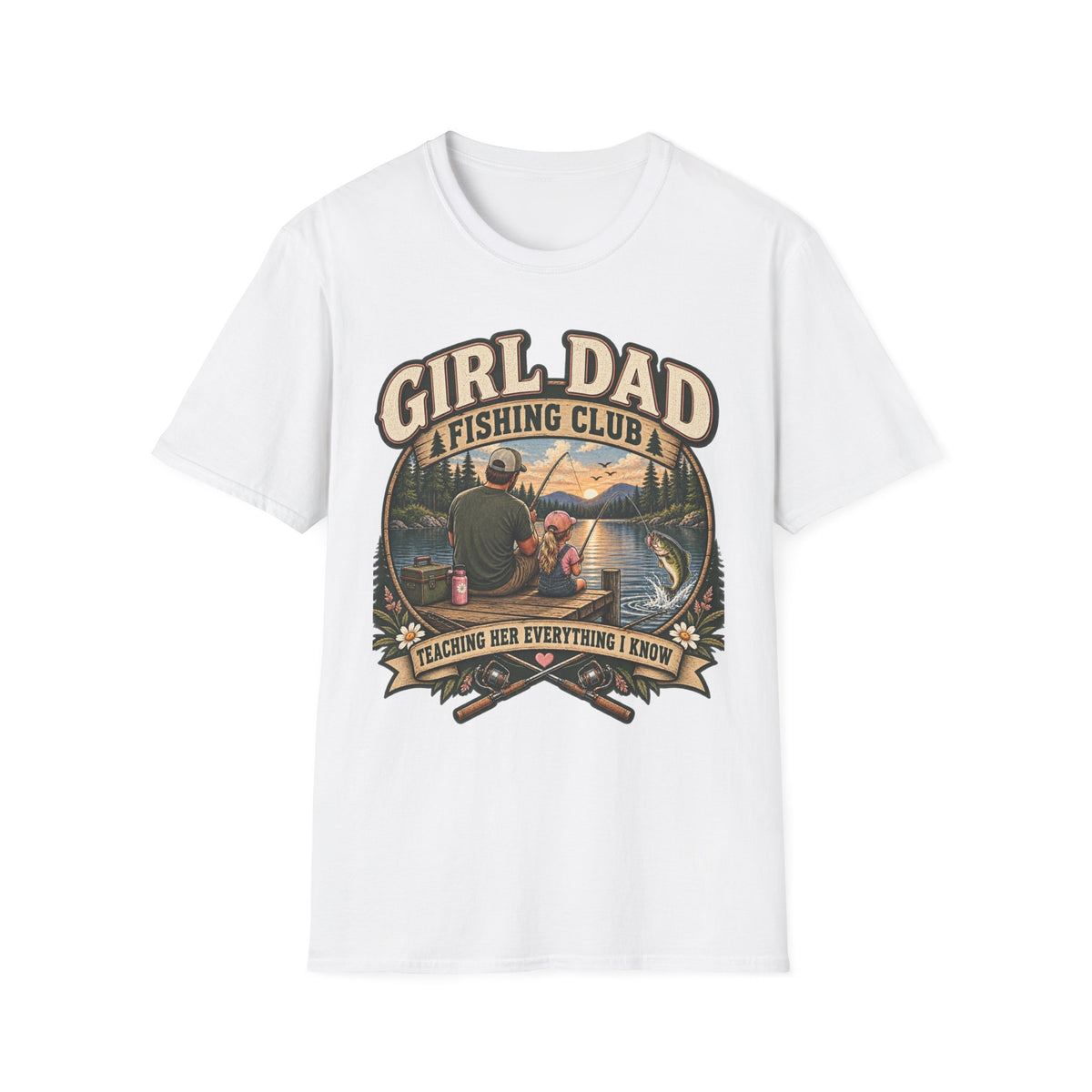Girl Dad Fishing Club T-Shirt | Father Daughter Fishing Scene