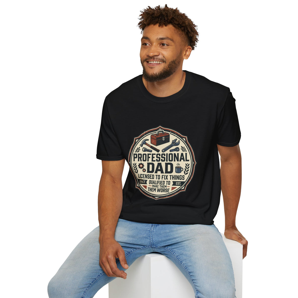 Professional Dad Logo T-Shirt | Toolbox Wrenches Vintage Badge