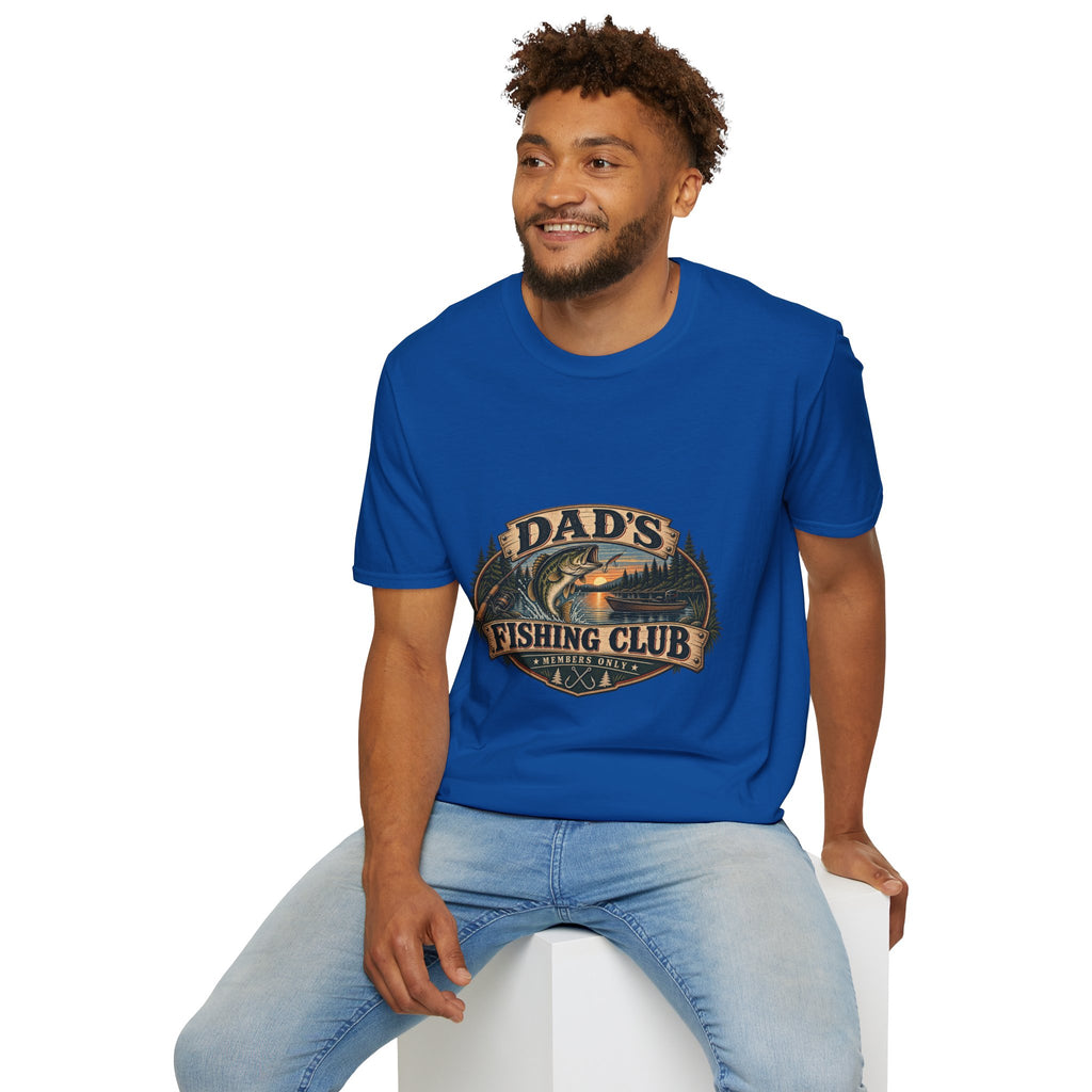 Dad's Fishing Club T-Shirt | Vintage Fish Sunset Outdoor Angler Design