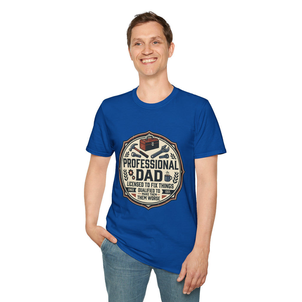 Professional Dad Logo T-Shirt | Toolbox Wrenches Vintage Badge
