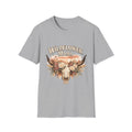 Wildflower Mama T-Shirt | Floral Cow Skull Design