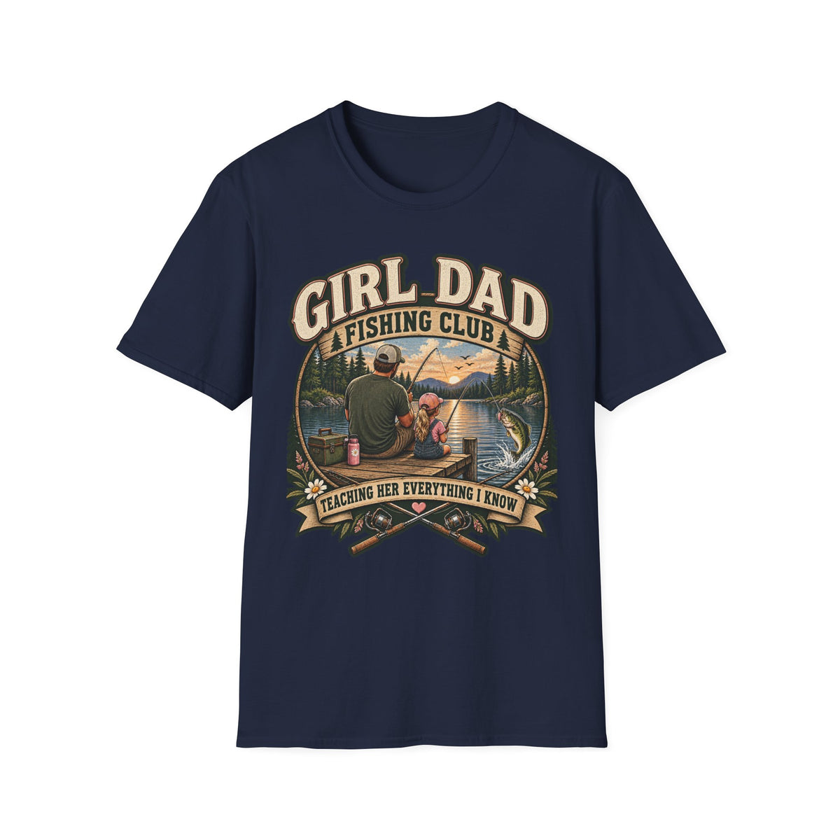 Girl Dad Fishing Club T-Shirt | Father Daughter Fishing Scene