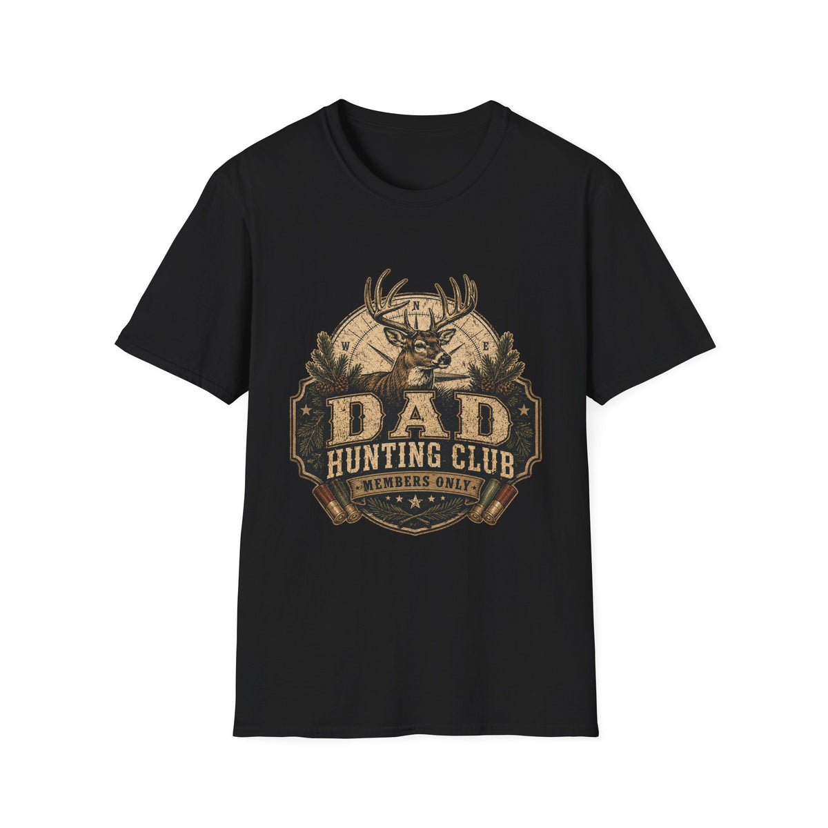 Dad Hunting Club T-Shirt | Deer Buck Antlers Outdoors Retro Badge