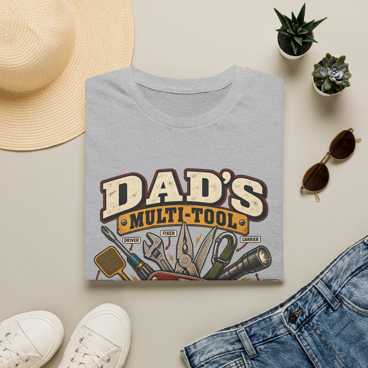 Dad's Multi-Tool T-Shirt | Vintage Toolbox Tools Graphic Tee