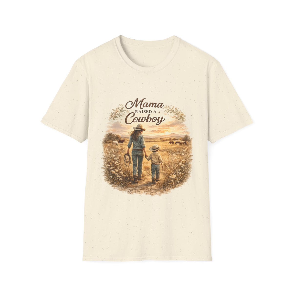 Mama Raised a Cowboy T-Shirt | Western Mom Tee, Country Cowgirl Shirt