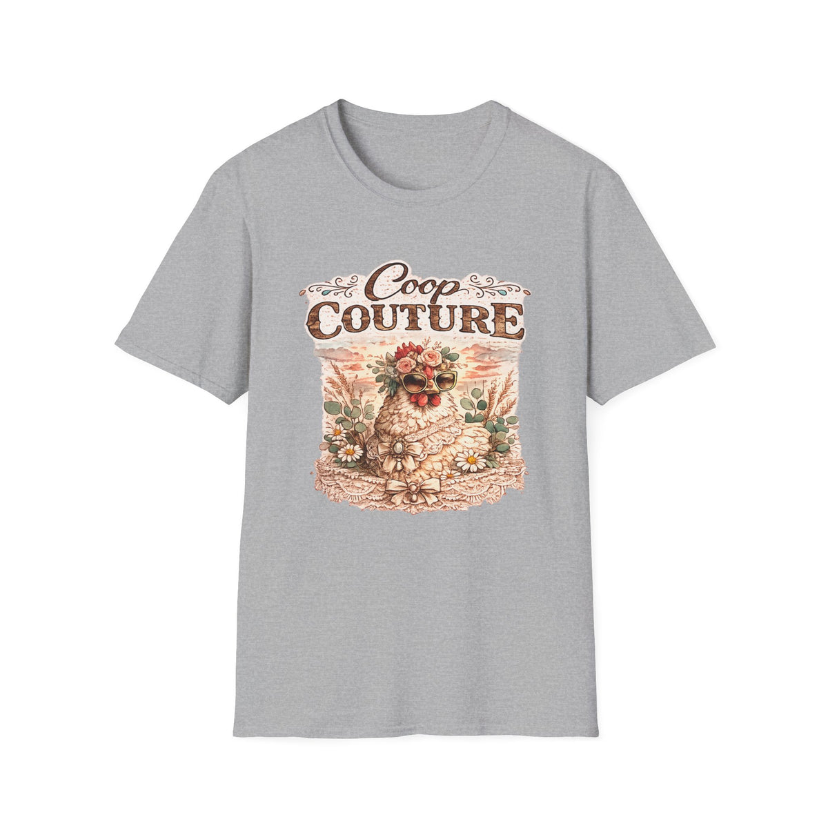 Coop Couture Chicken Floral Graphic T-Shirt | Farmhouse Vintage Style