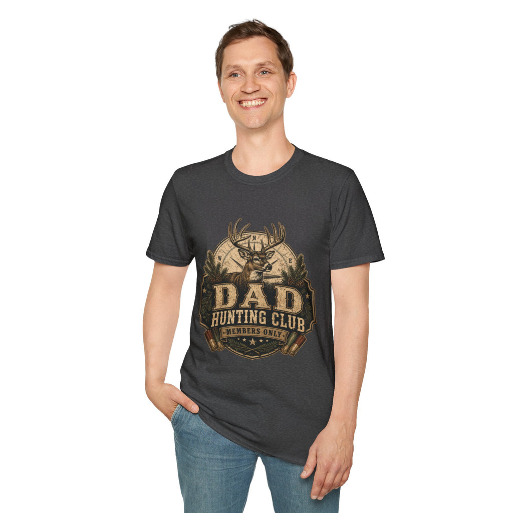 Dad Hunting Club T-Shirt | Deer Buck Antlers Outdoors Retro Badge