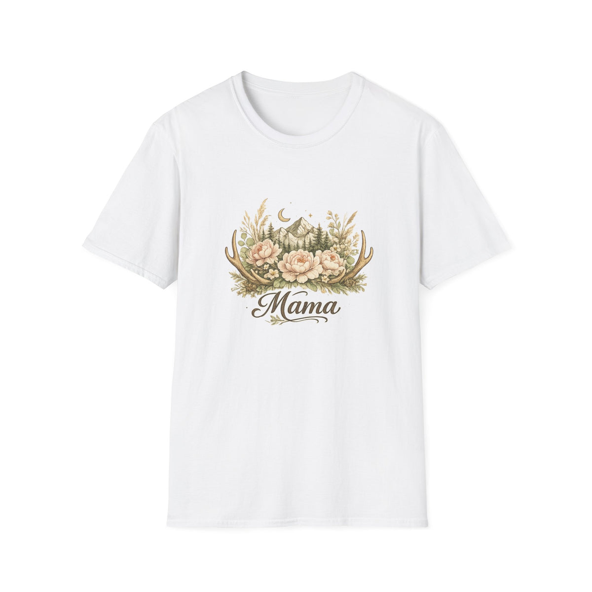 Mama Floral Antlers T-Shirt | Mountain Moon Wildflower Design
