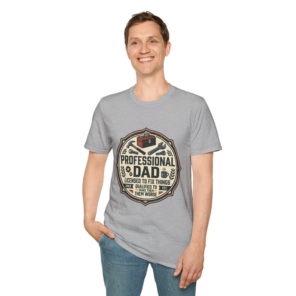 Professional Dad Logo T-Shirt | Toolbox Wrenches Vintage Badge
