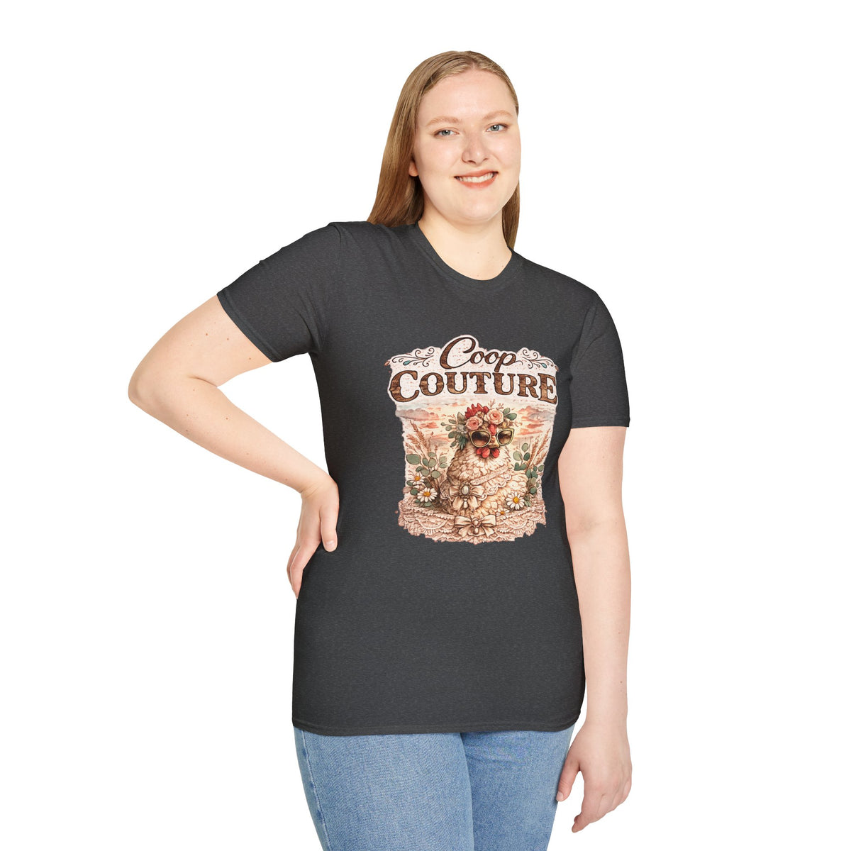 Coop Couture Chicken Floral Graphic T-Shirt | Farmhouse Vintage Style