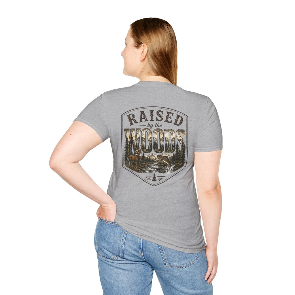 Raised by the Woods T-Shirt | Plain White Tee, Outdoor Nature Shirt