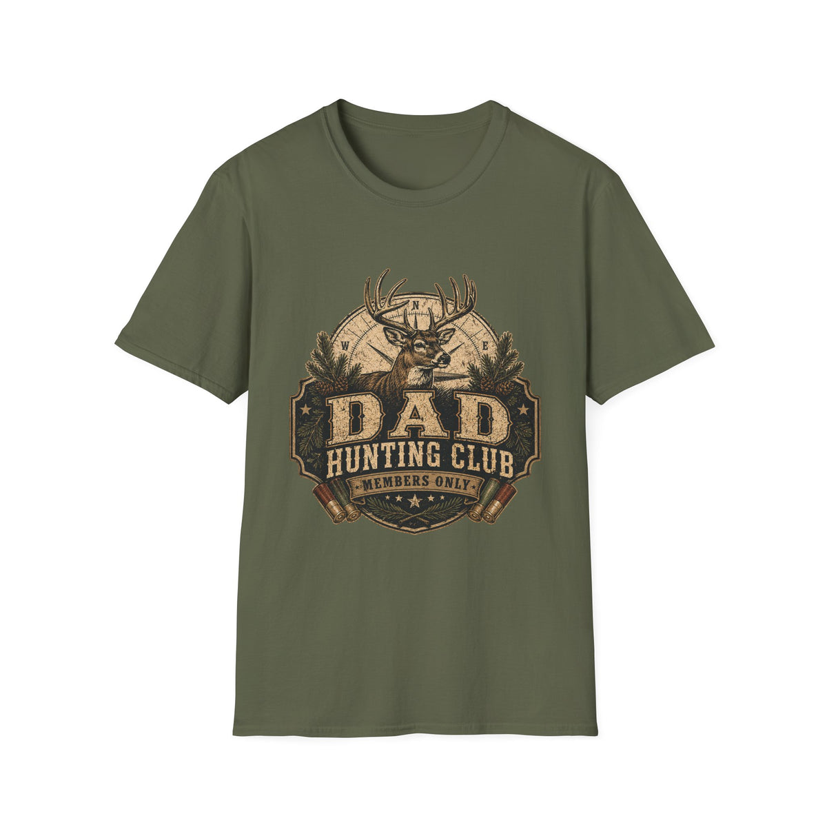 Dad Hunting Club T-Shirt | Deer Buck Antlers Outdoors Retro Badge