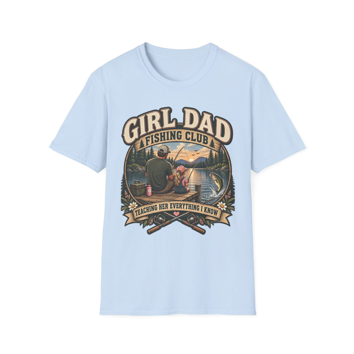 Girl Dad Fishing Club T-Shirt | Father Daughter Fishing Scene