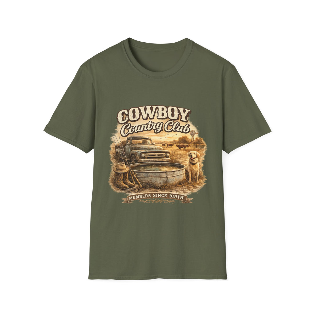 Cowboy Country Club T-Shirt | Vintage Truck Western Ranch Design