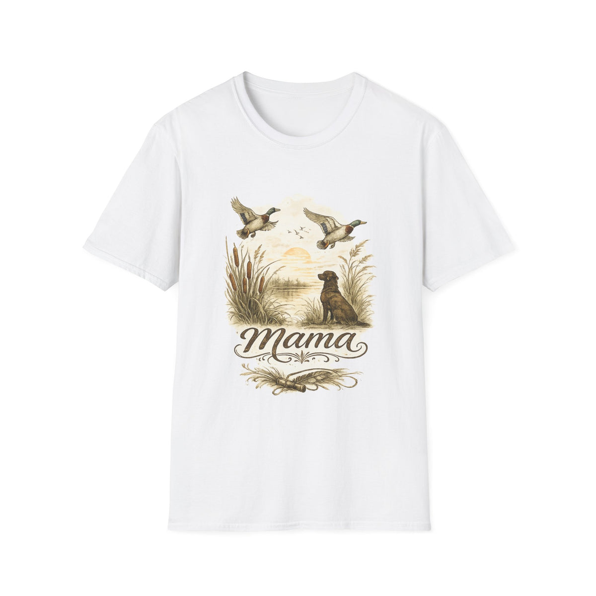 Mama Duck Family T-Shirt | Ducks Flying Over Pond, Mom Wildlife Tee