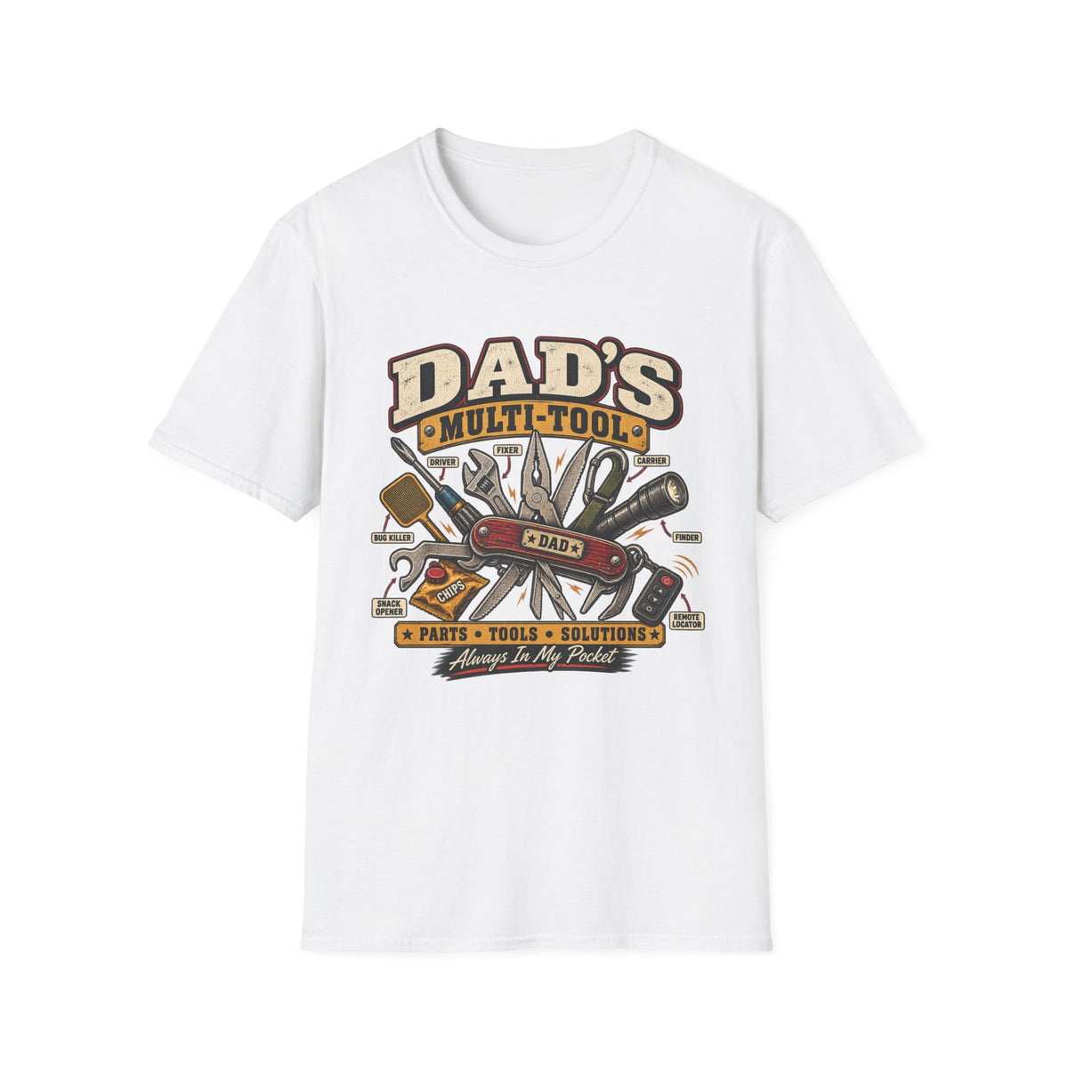 Dad's Multi-Tool T-Shirt | Vintage Toolbox Tools Graphic Tee