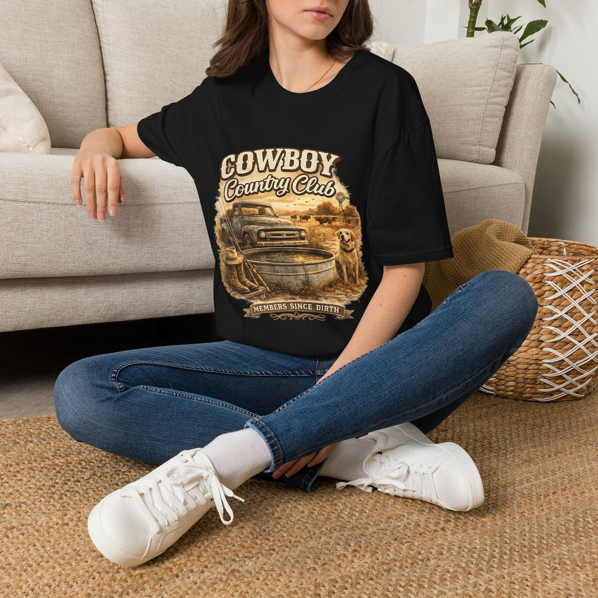 Cowboy Country Club T-Shirt | Vintage Truck Western Ranch Design