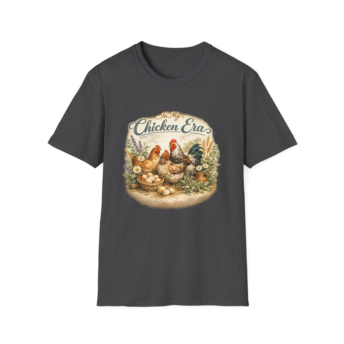 In My Chicken Era T-Shirt | Vintage Farmhouse Hen Rooster Floral Design