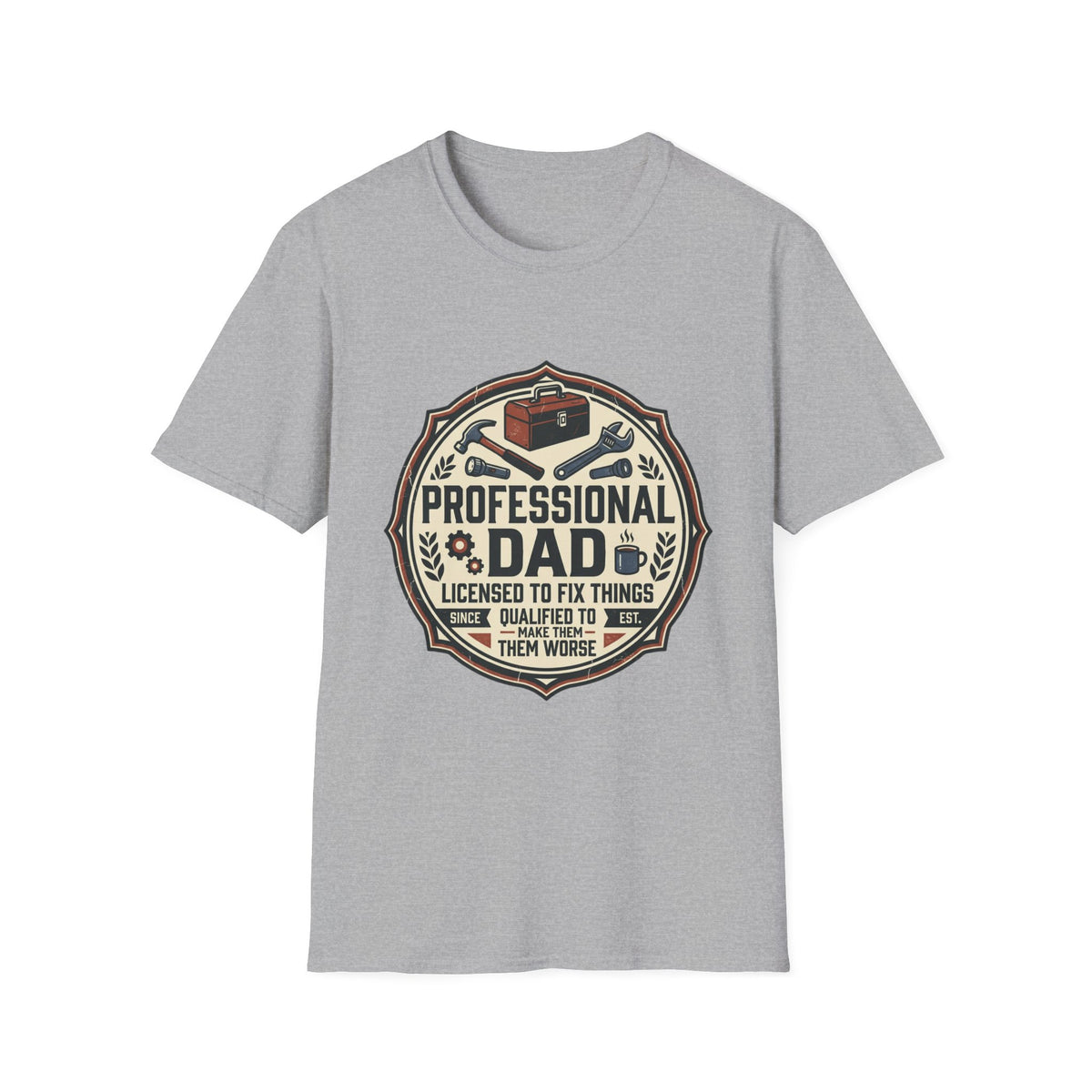 Professional Dad Logo T-Shirt | Toolbox Wrenches Vintage Badge