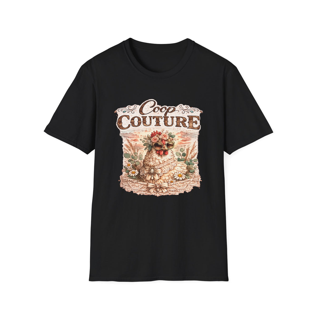 Coop Couture Chicken Floral Graphic T-Shirt | Farmhouse Vintage Style