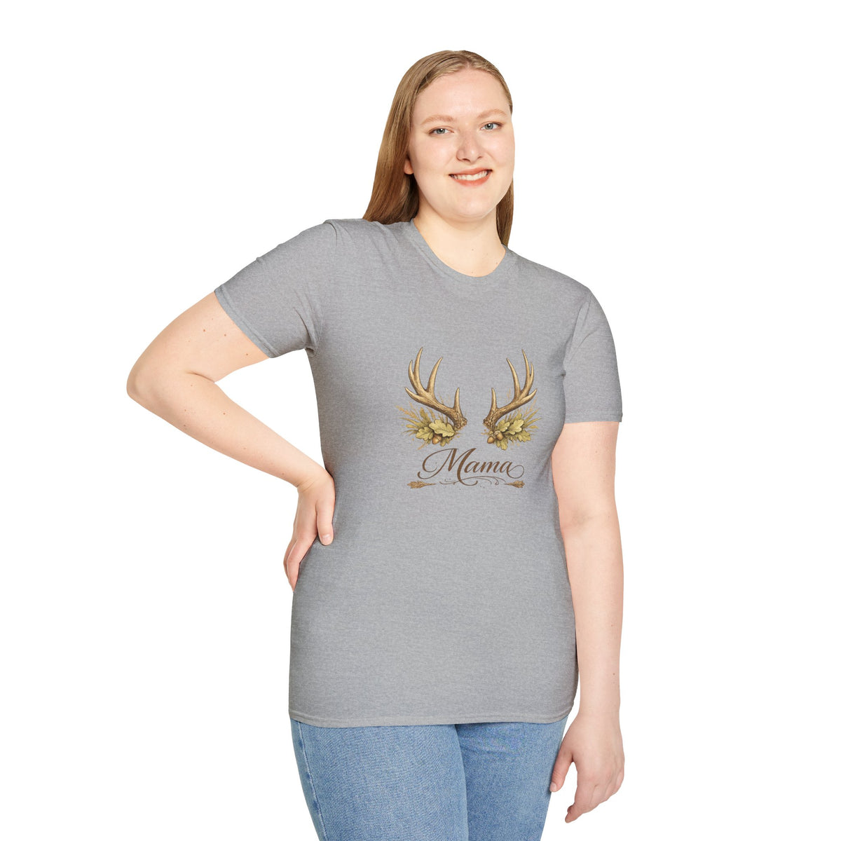 Antler Floral Mama T-Shirt | Deer Antlers with Flowers