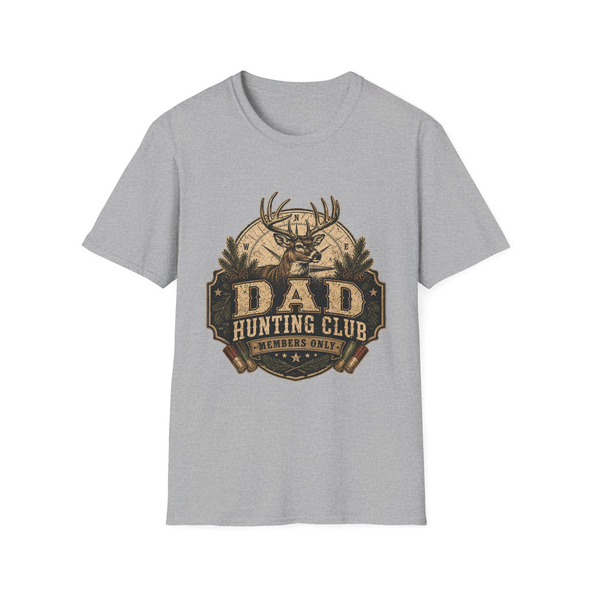 Dad Hunting Club T-Shirt | Deer Buck Antlers Outdoors Retro Badge