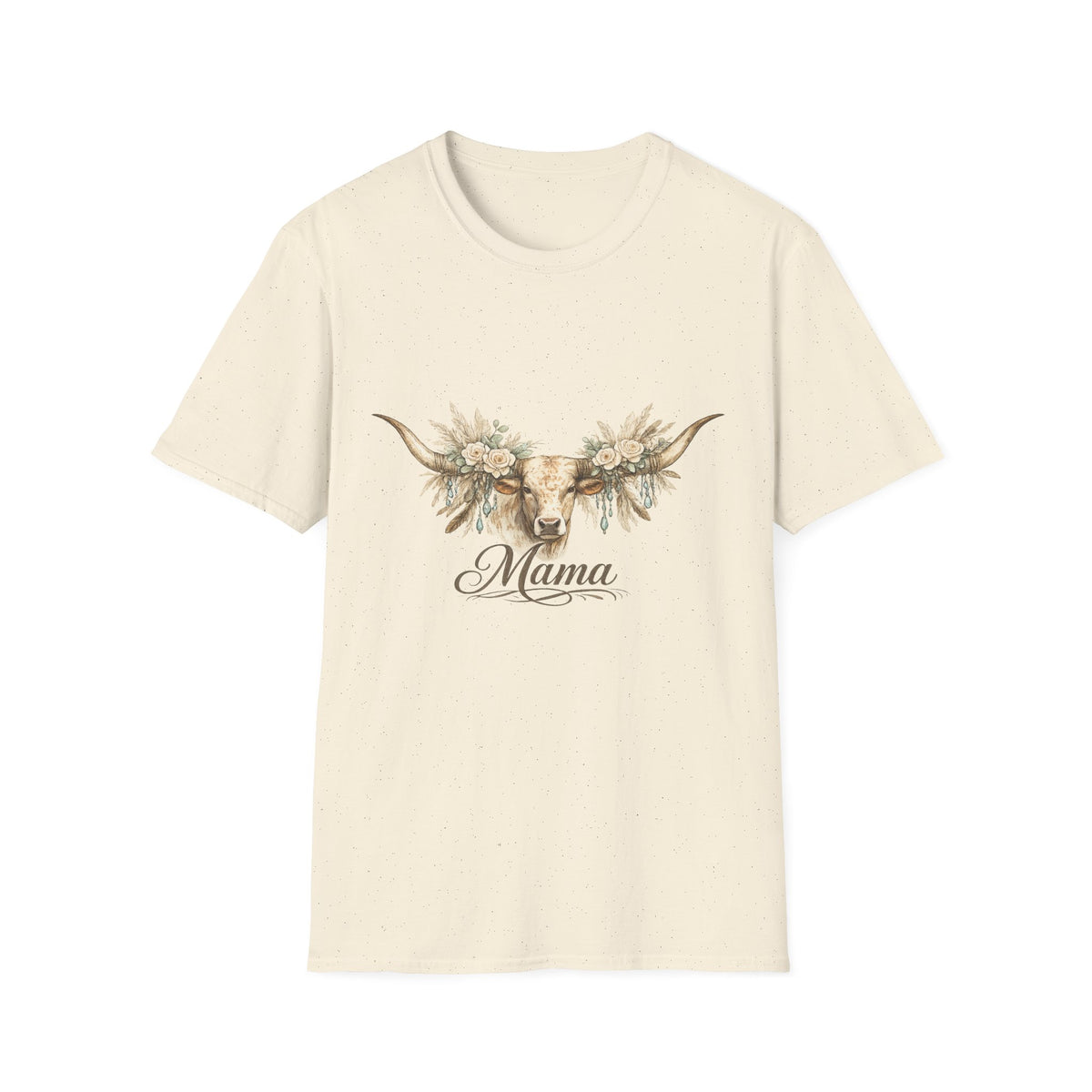 Floral Longhorn Mama T-Shirt | Cow Skull Boho Graphic Tee