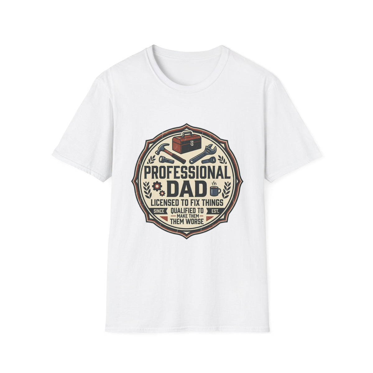 Professional Dad Logo T-Shirt | Toolbox Wrenches Vintage Badge