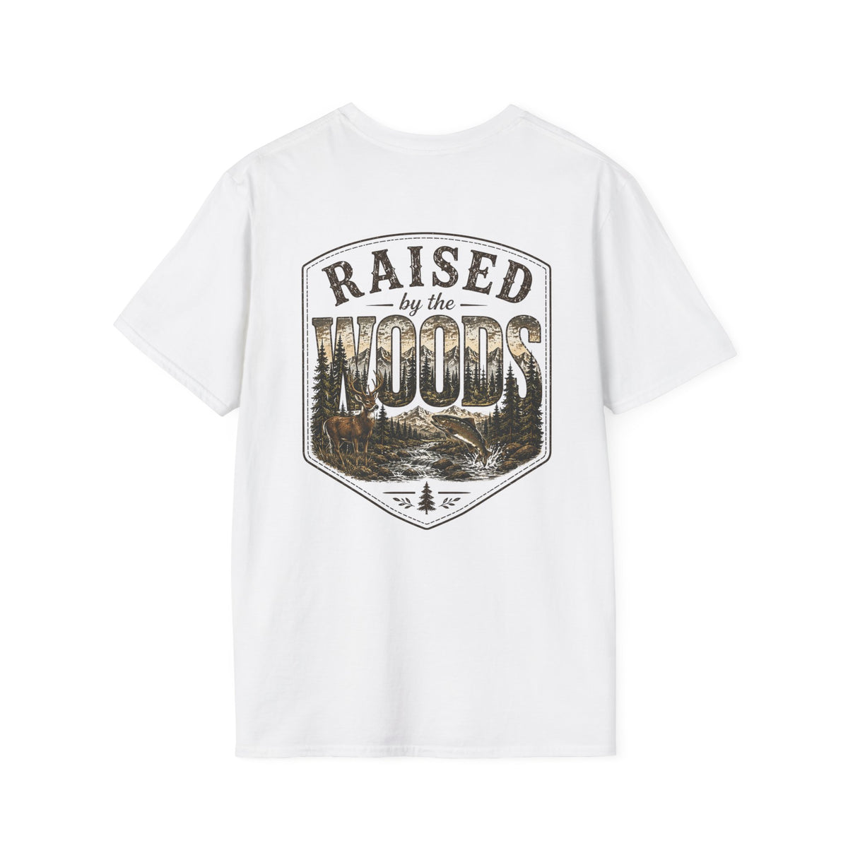 Raised by the Woods T-Shirt | Plain White Tee, Outdoor Nature Shirt