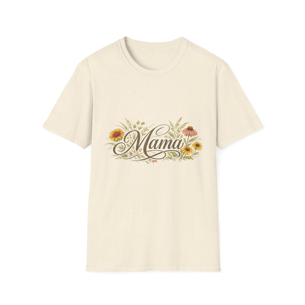 Mama floral script T-Shirt | Sunflowers, wildflowers, script text