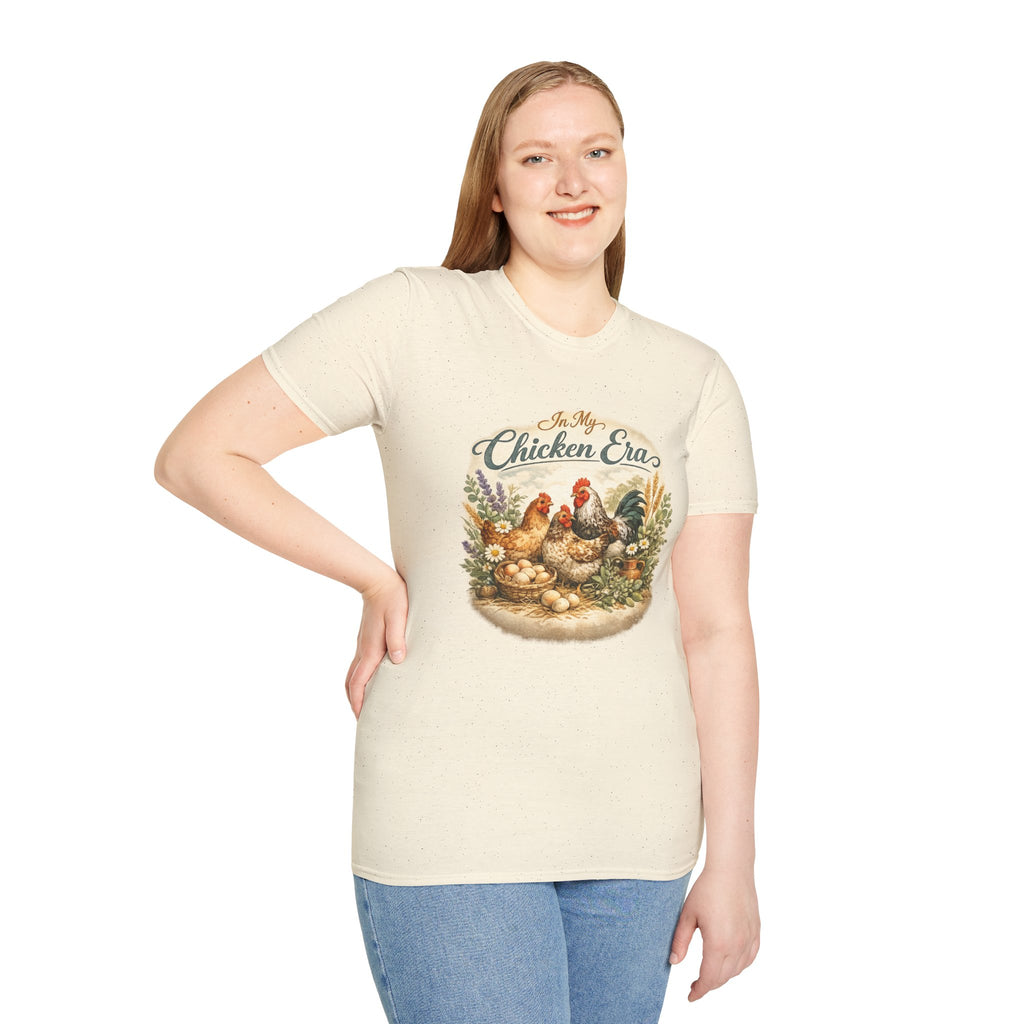 In My Chicken Era T-Shirt | Vintage Farmhouse Hen Rooster Floral Design