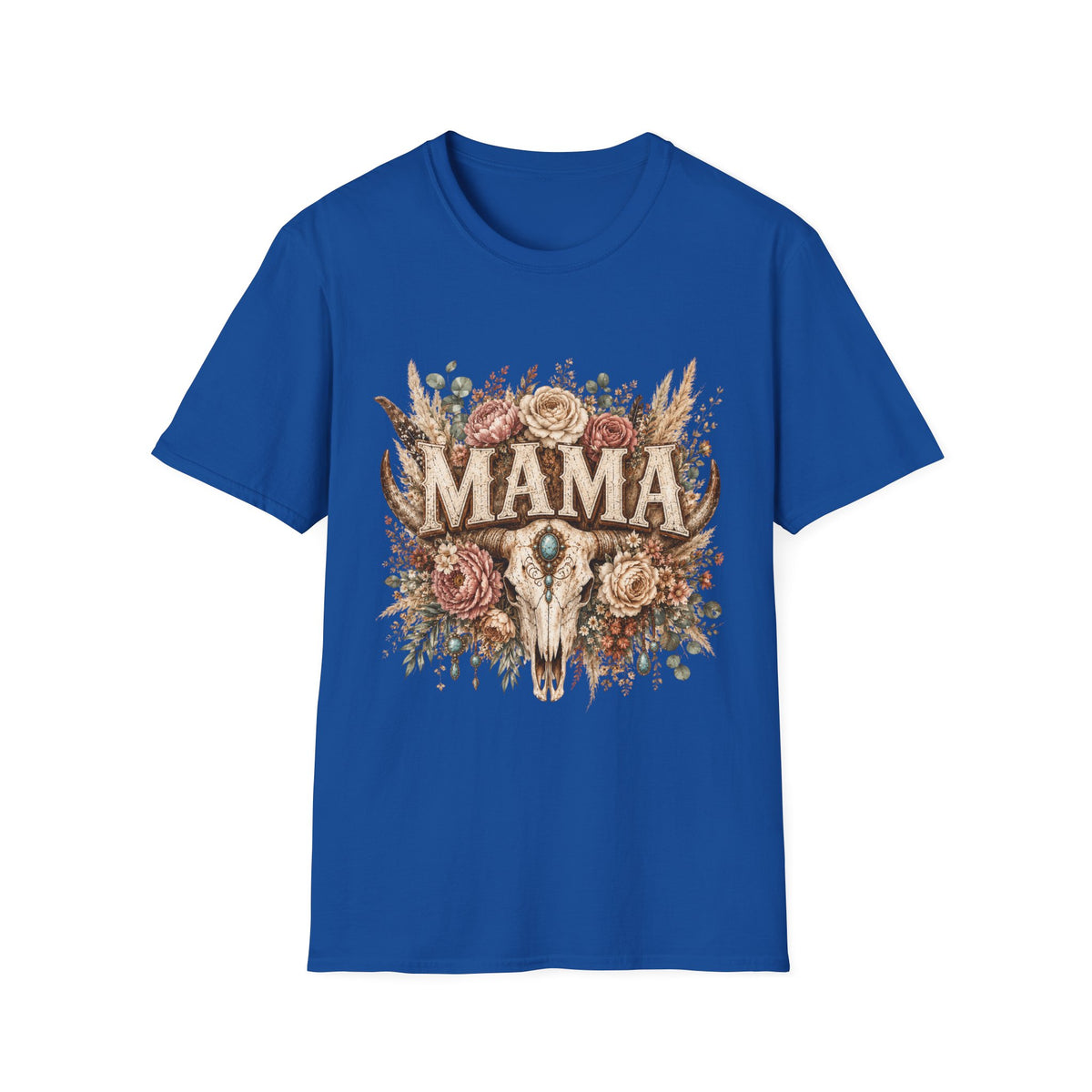 Mama floral cow skull T-Shirt | Boho country mom tee