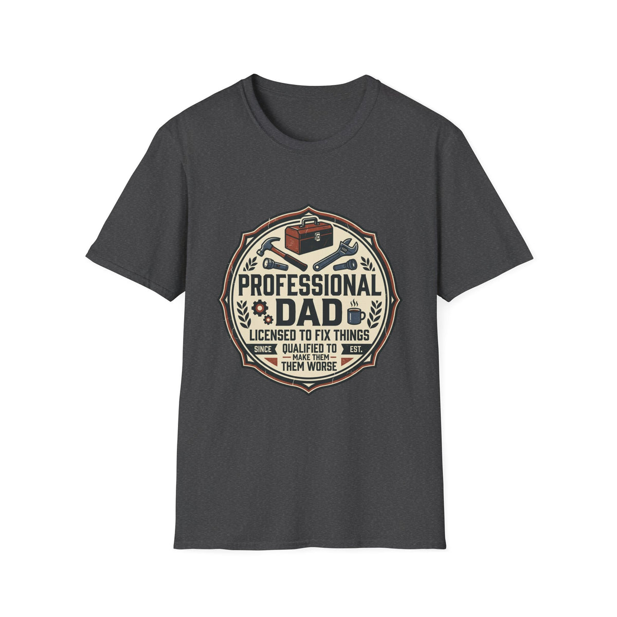 Professional Dad Logo T-Shirt | Toolbox Wrenches Vintage Badge