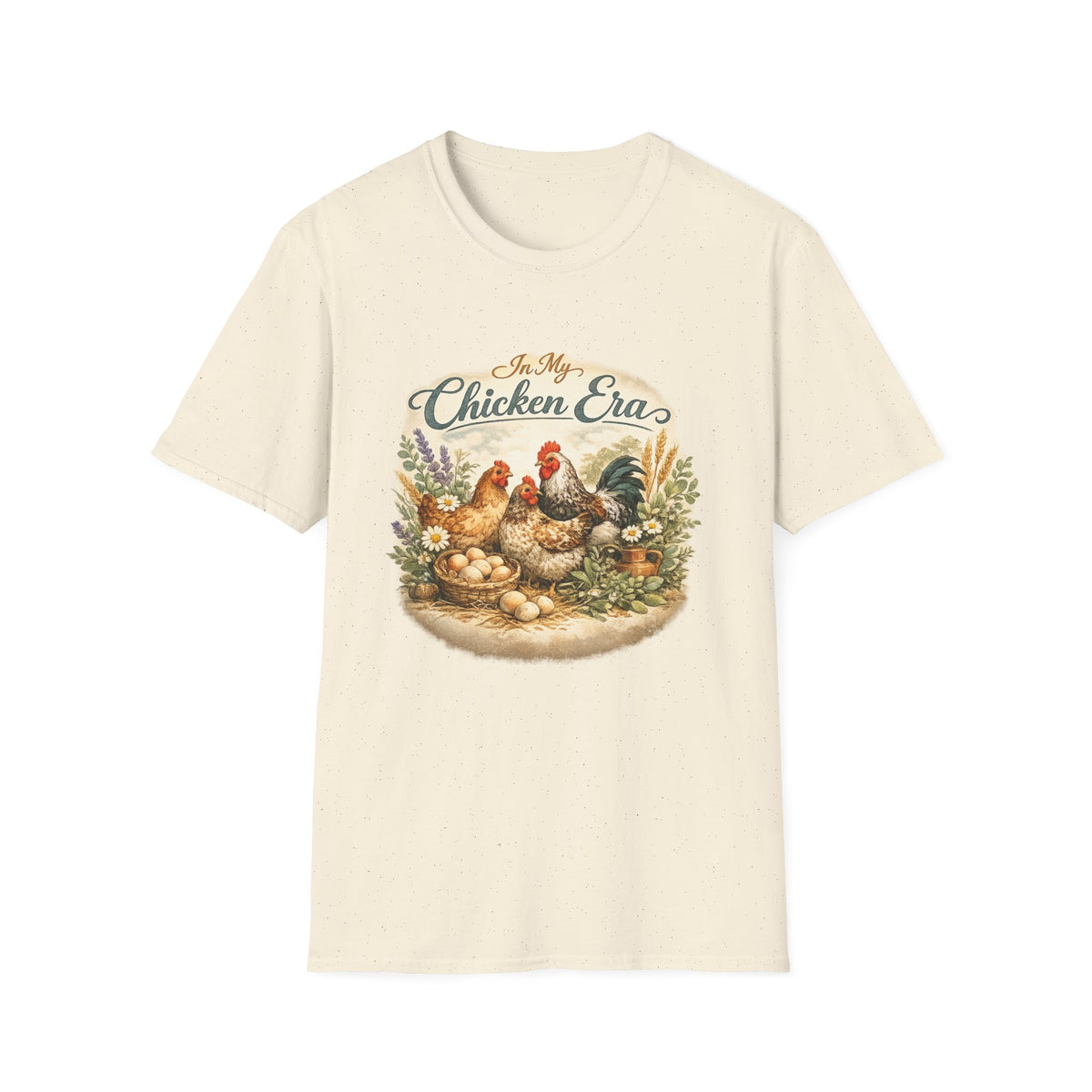 In My Chicken Era T-Shirt | Vintage Farmhouse Hen Rooster Floral Design
