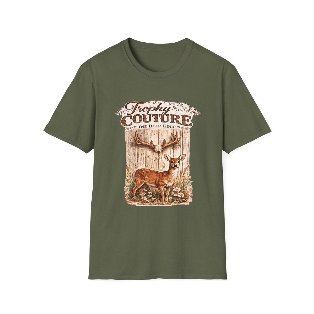 Trophy Couture Deer T-Shirt | Vintage Rustic Buck Graphic