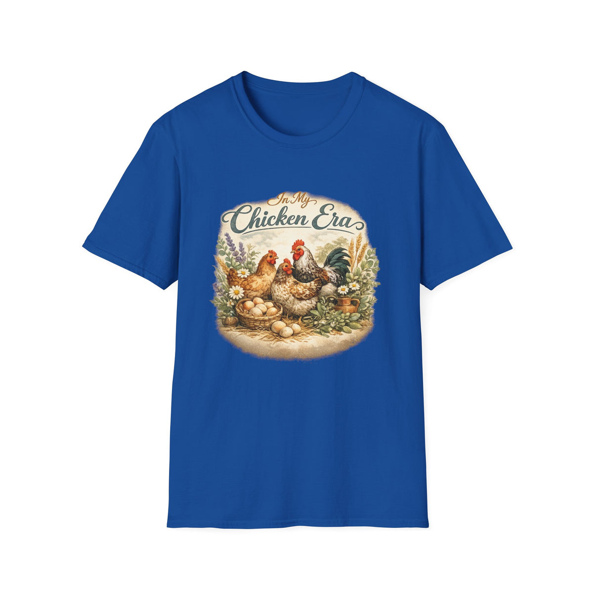 In My Chicken Era T-Shirt | Vintage Farmhouse Hen Rooster Floral Design