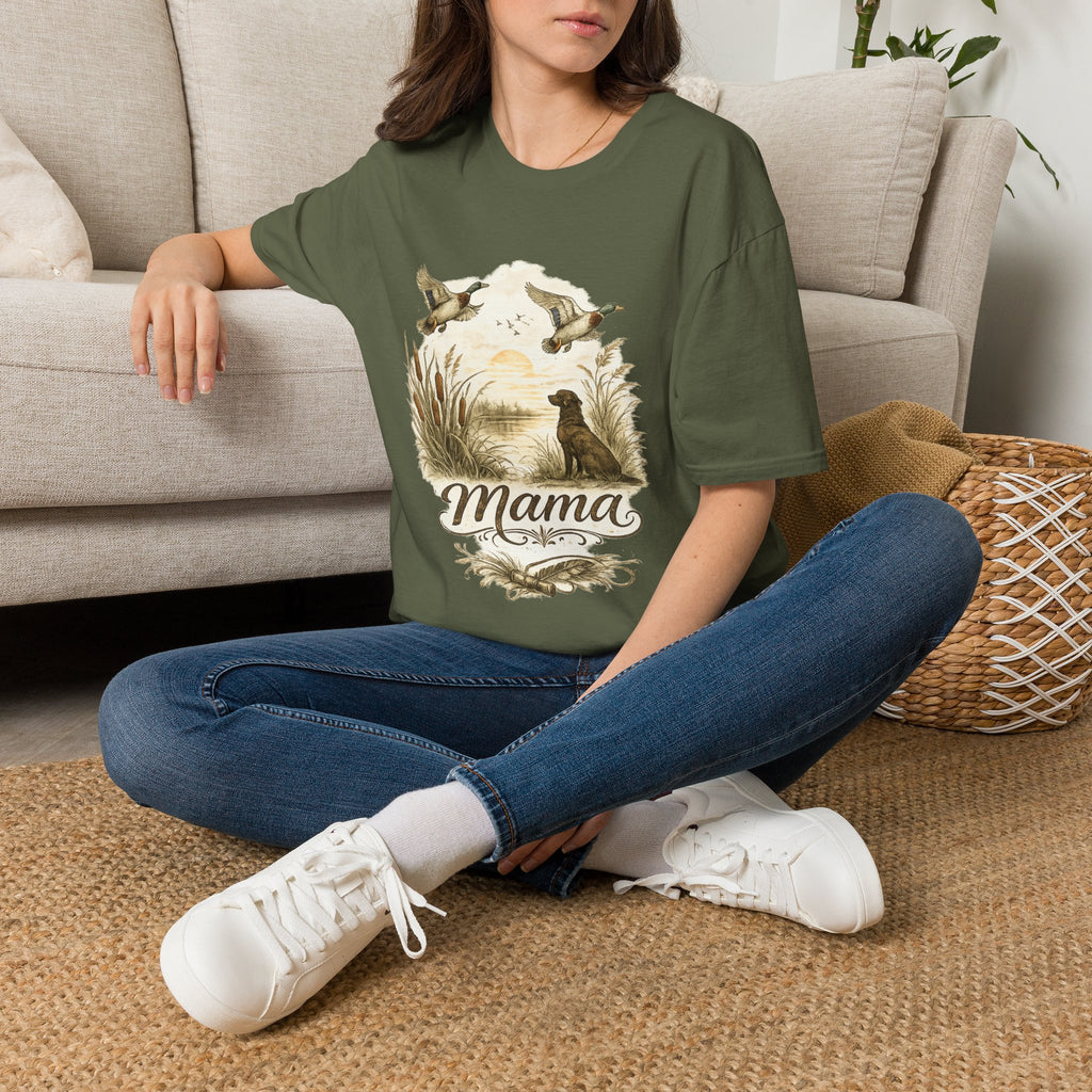 Mama Duck Family T-Shirt | Ducks Flying Over Pond, Mom Wildlife Tee