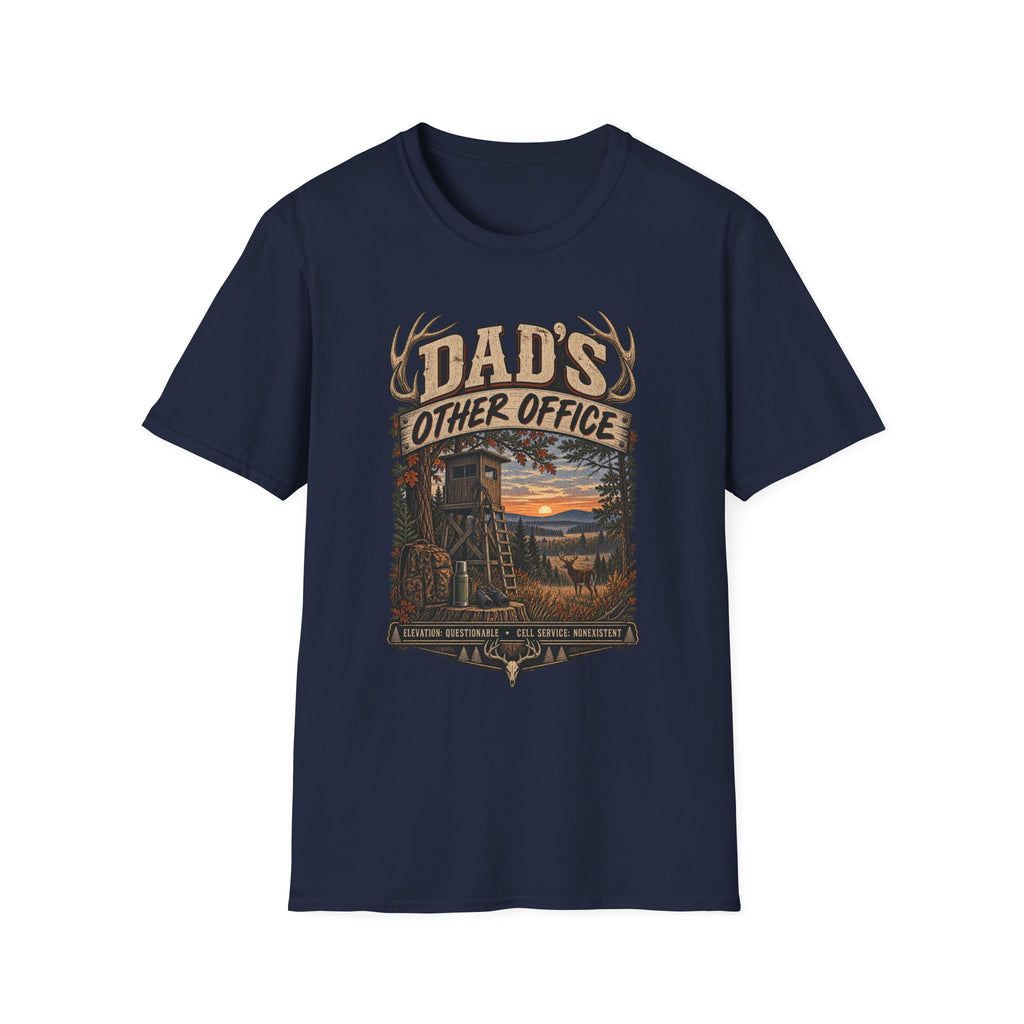 Dad's Other Office T-Shirt | Hunting Cabin Antlers Sunset