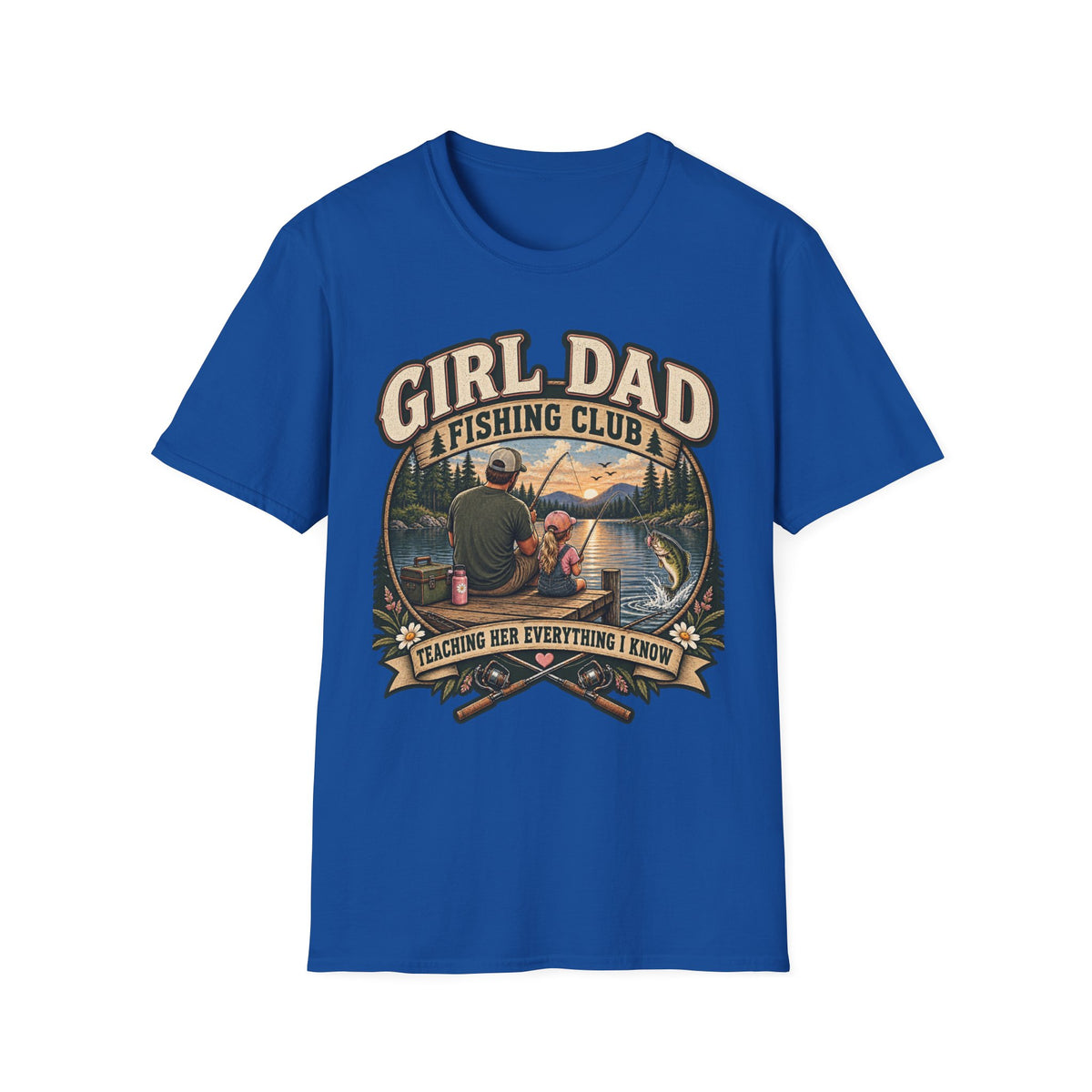 Girl Dad Fishing Club T-Shirt | Father Daughter Fishing Scene