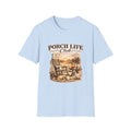 Porch Life Club T-Shirt | Rustic Sunset Rocking Chair Country Design